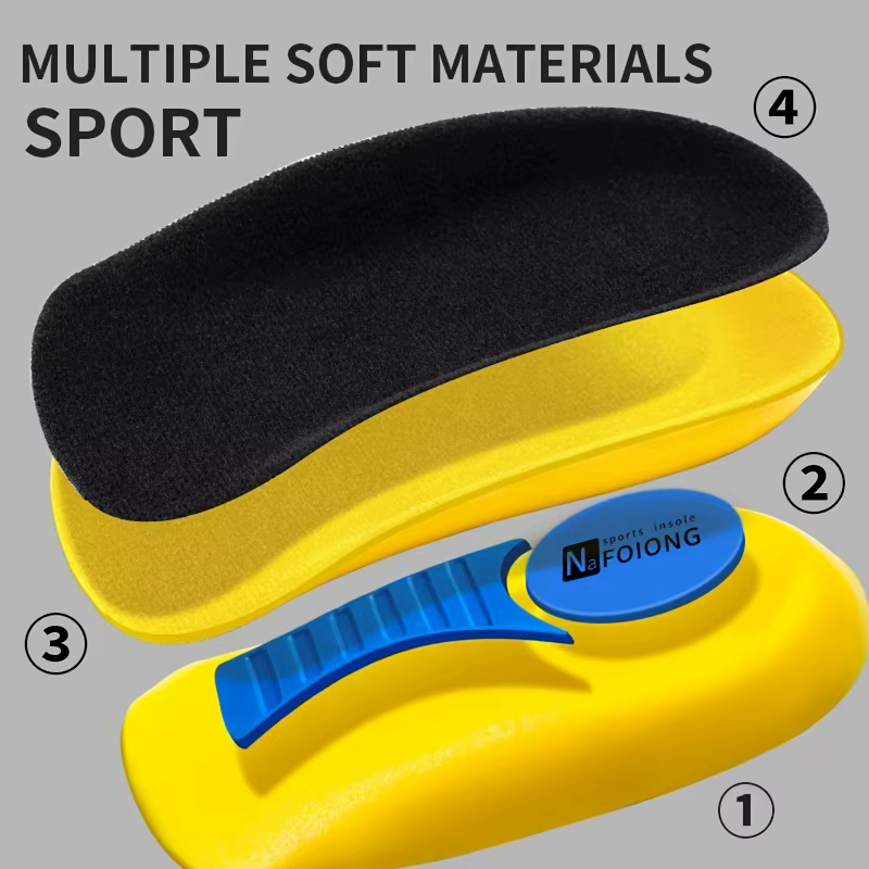 1 paire de semelles intérieures demi- orthopédiques en Gel PU pour hommes et femmes