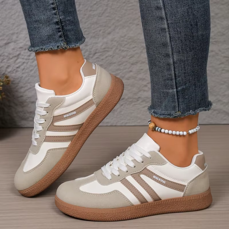 Baskets rétro marron pour femmes