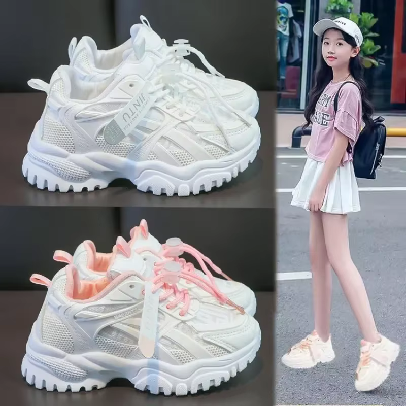 Filles baskets 2025 enfants chaussures décontractées maille plate-forme concepteur Tennis Sneaker 6 à 12 ans