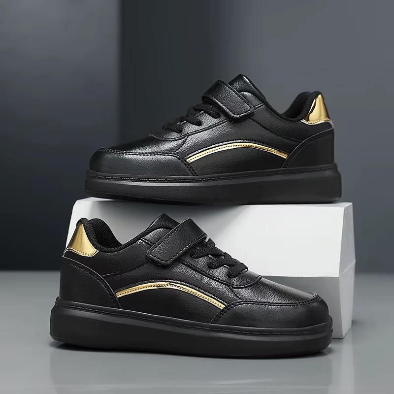 Baskets blanches en cuir PU pour enfants