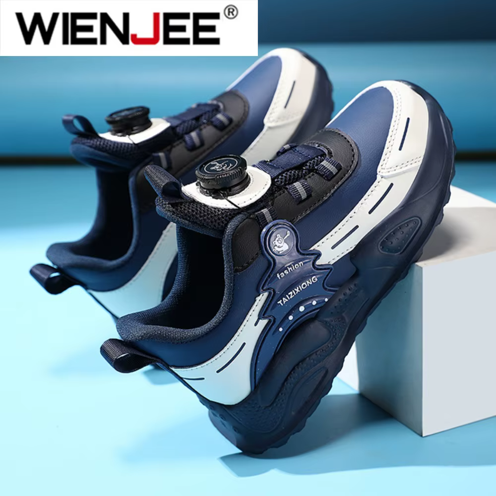 Chaussures de course en cuir imperméables et antidérapantes pour garçons
