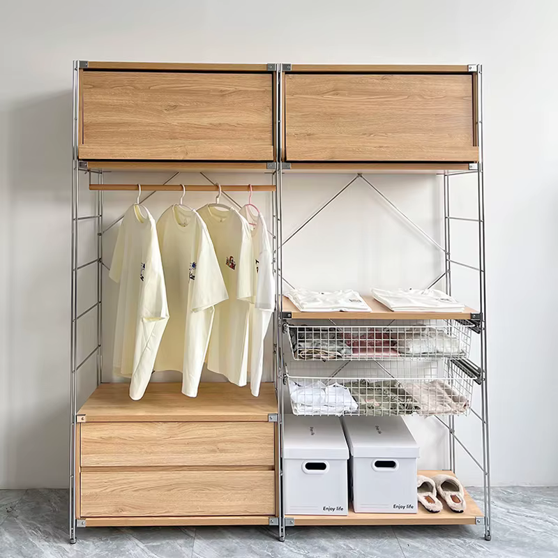 Supports de rangement de garde-robe de chambre à coucher japonais, organisateur de garde-robe Portable mignon, Guarda Roupas Portatil E Dobravel Huse, accessoires
