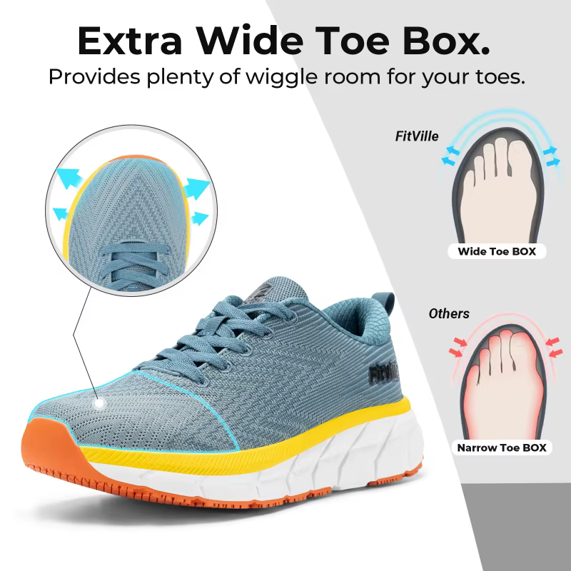 Chaussures pour hommes FitVille à bout large