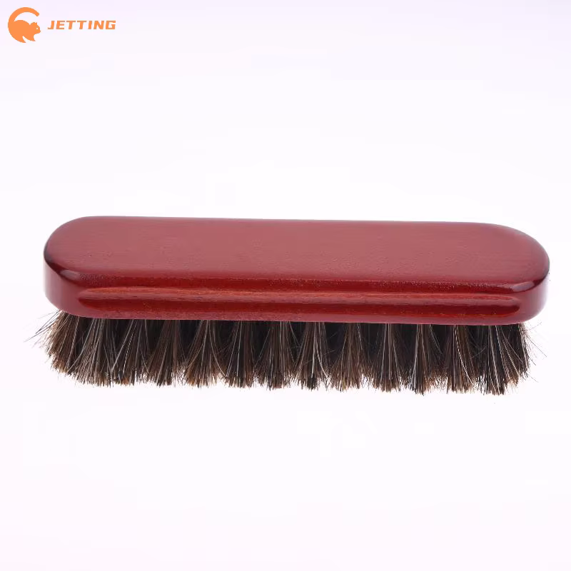 Brosse à chaussures en crin de cheval, 1 pièce, outil de polissage doux pour cuir, brosse de nettoyage pour bottes en daim et Nubuck