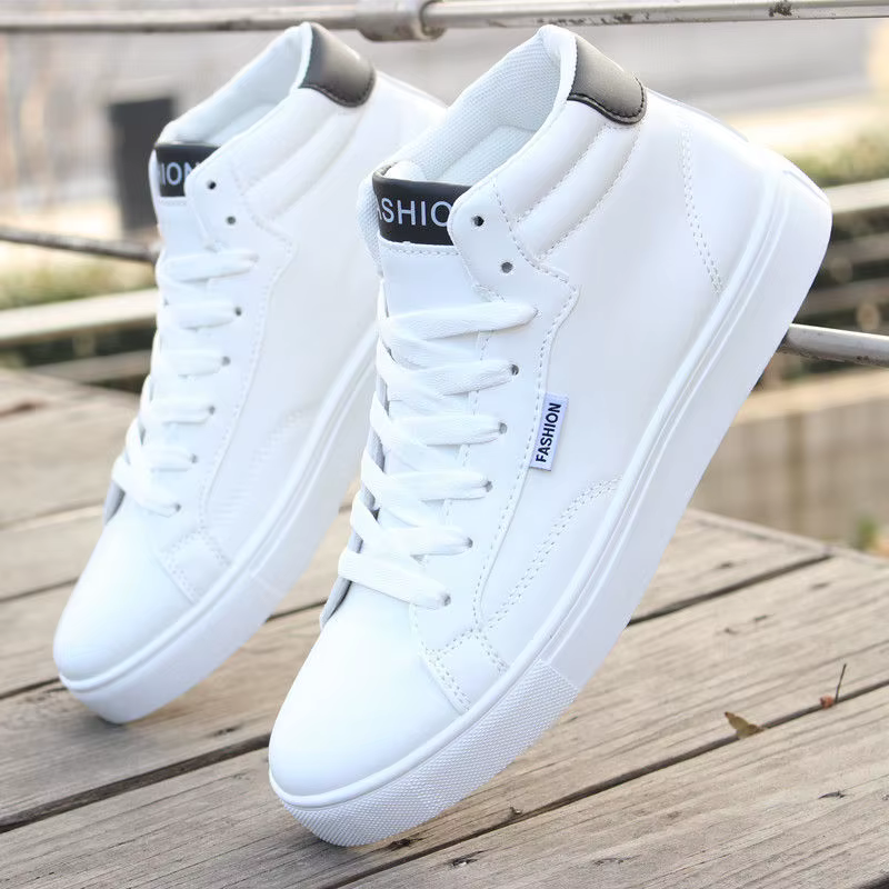 Baskets blanches en Faux cuir pour hommes