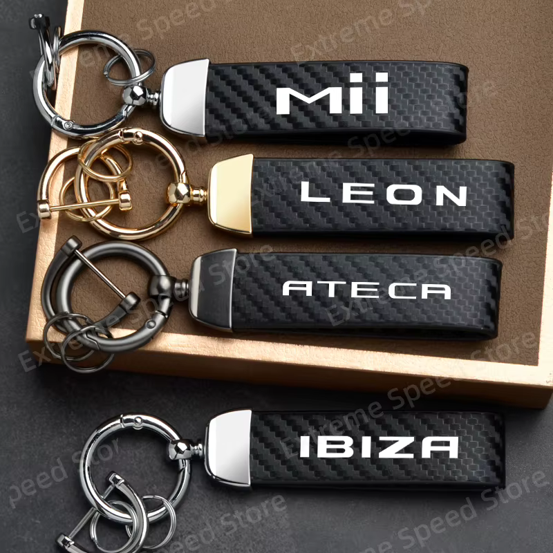 Porte-clés de voiture en Fiber de carbone, en alliage de Zinc, avec LOGO FR VZ 300, pour Ateca Ibiza Leon Mii, décoration, boucle en fer à cheval