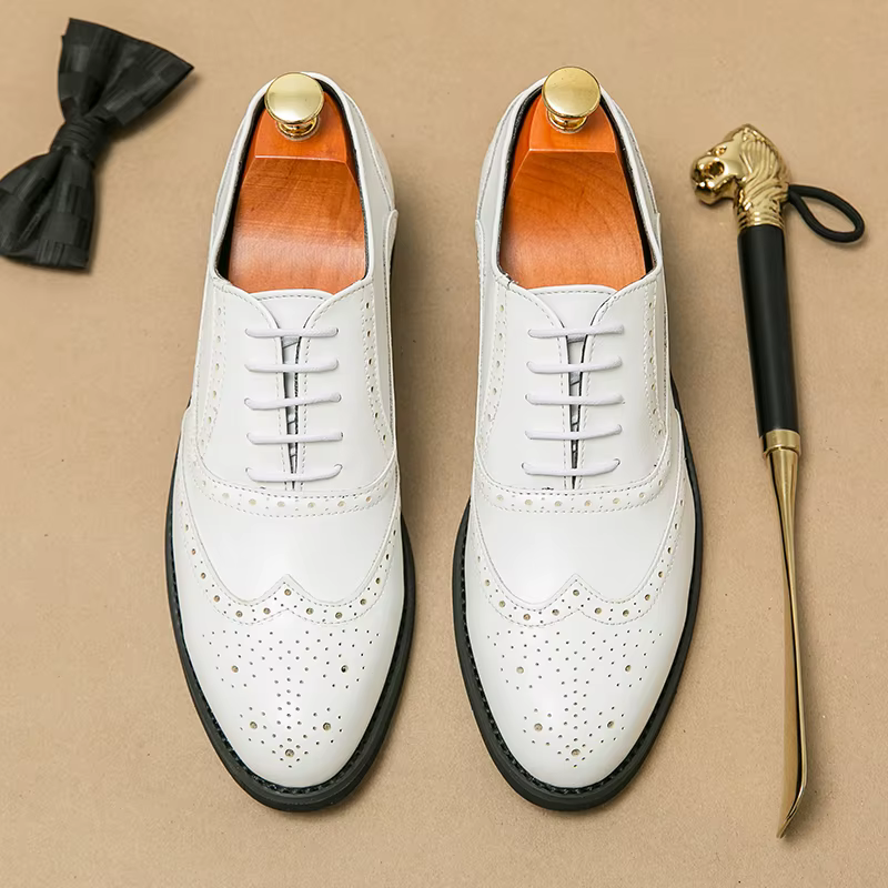 Chaussures Richelieu rétro bicolores pour hommes