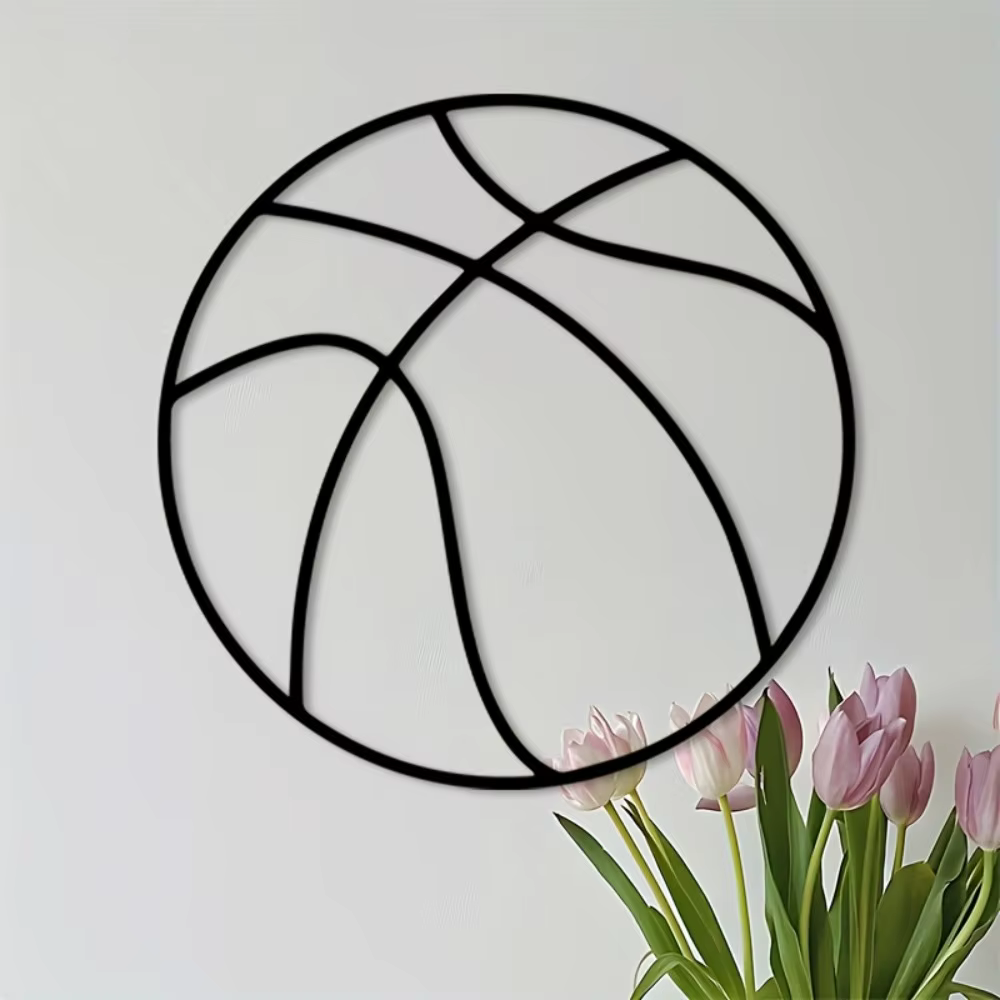 Décoration murale vintage en métal de style basket-ball, résistante aux intempéries, idéale pour la maison, cadeau parfait pour les fans de sport