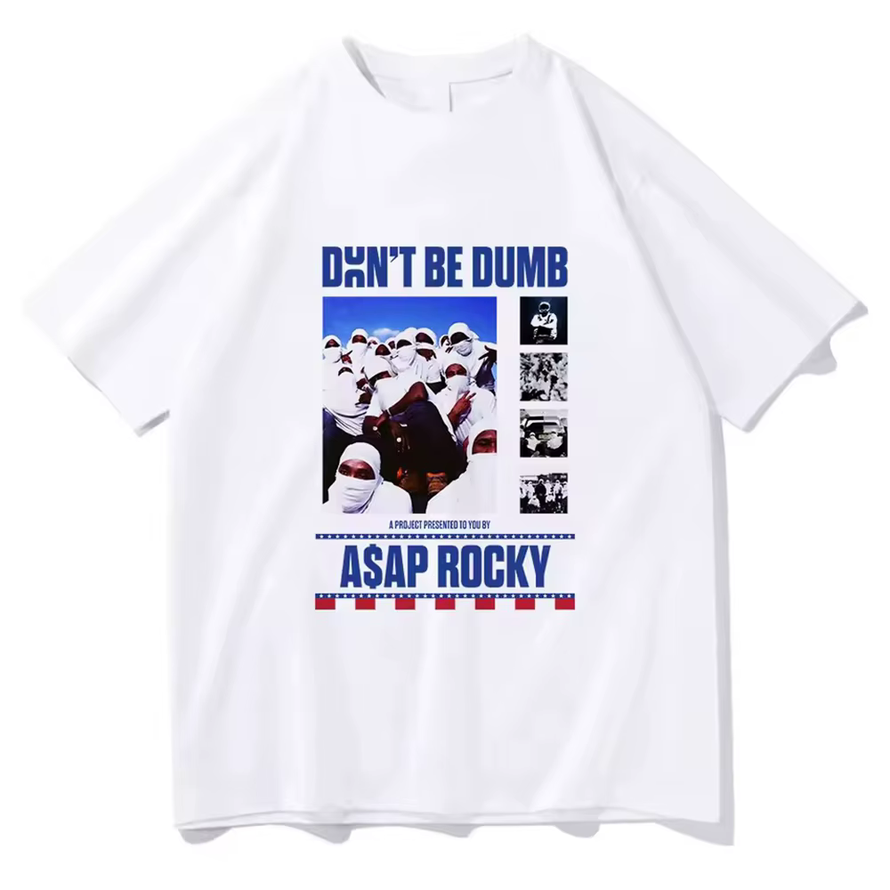Asap Rocky ne soyez pas muet hommes vêtements t-shirt Homme nouveau dans les hauts et T-shirts à manches courtes col