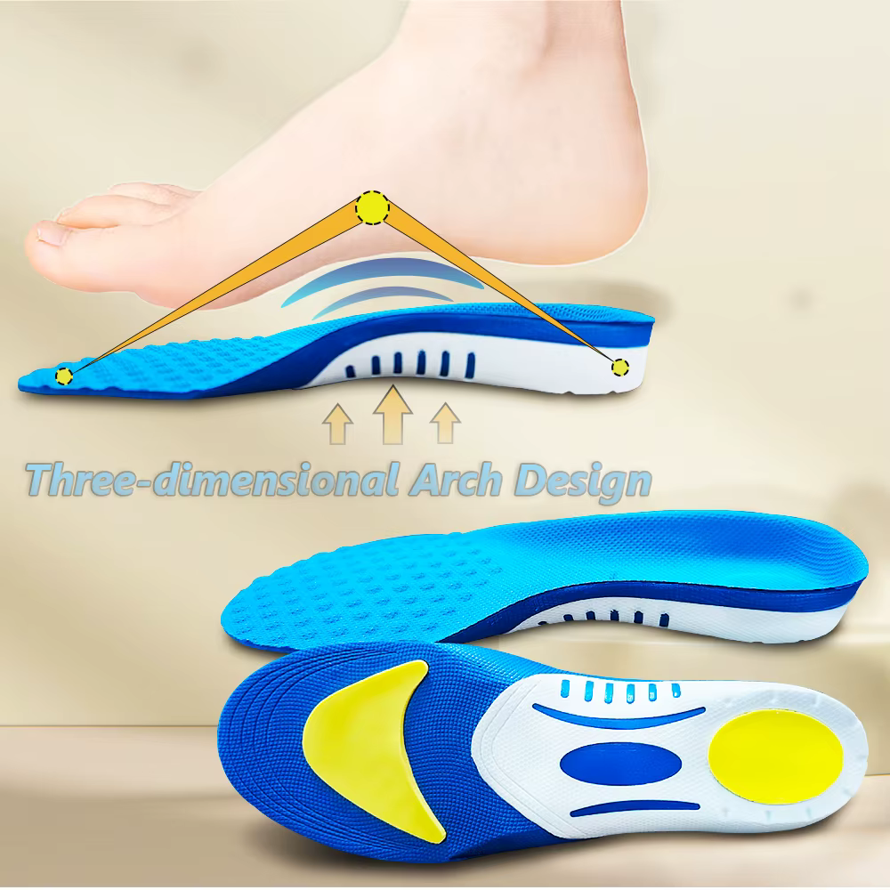Semelles orthopédiques sportives absorbant les chocs