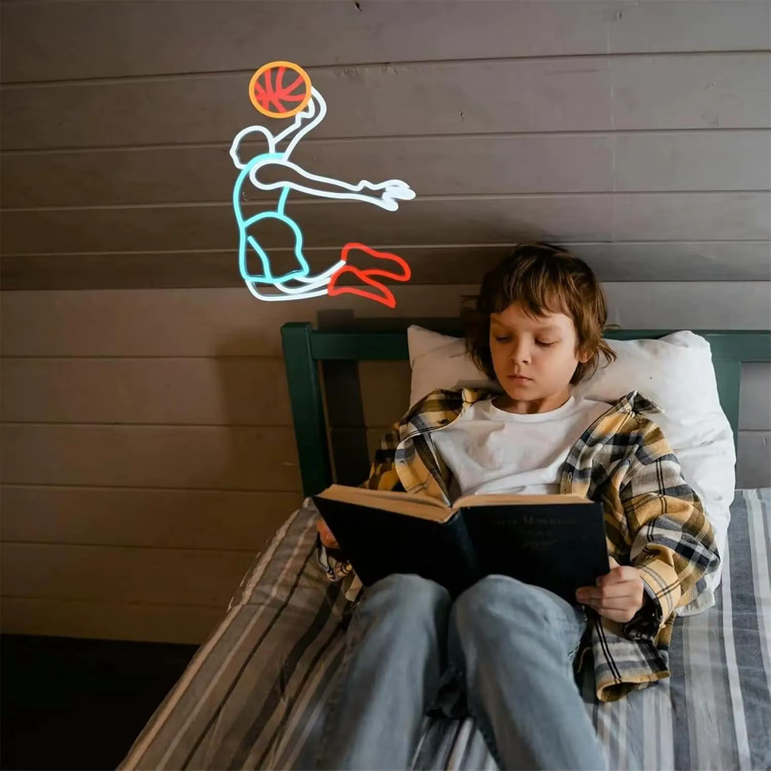 Enseigne néon LED dimmable « Joueur de basketball en dunk » pour bar sportif, « man cave », salle de jeux, chambre de garçons adolescents, décoration murale, veilleuse