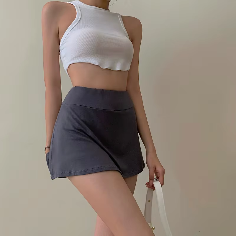 Jupe de Tennis pour femmes, taille haute, Sexy, sac serré aux hanches, jupe courte de sport d'été, jupe trapèze fendue, Mini jupe Y2K