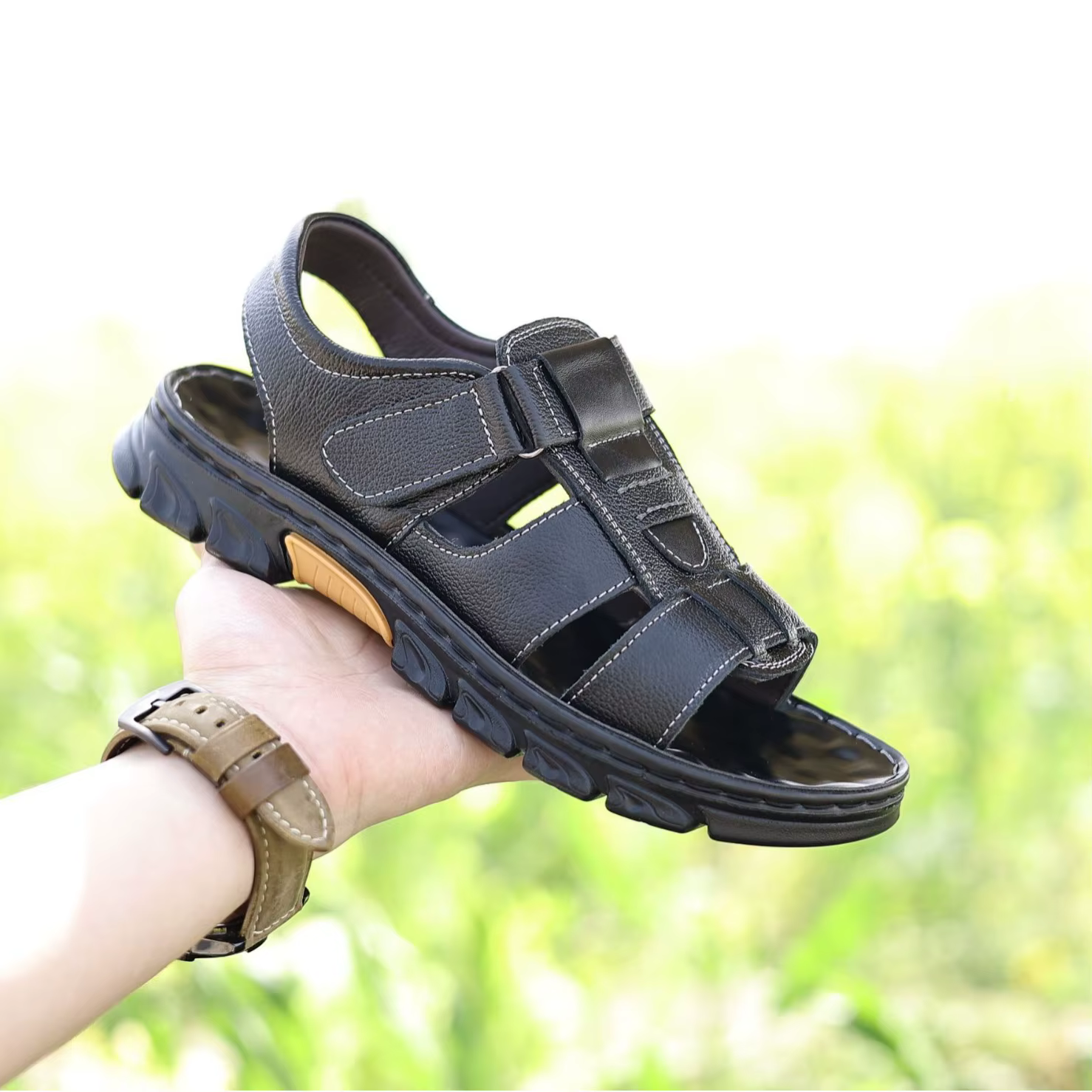 Chaussures de plage en cuir pour hommes