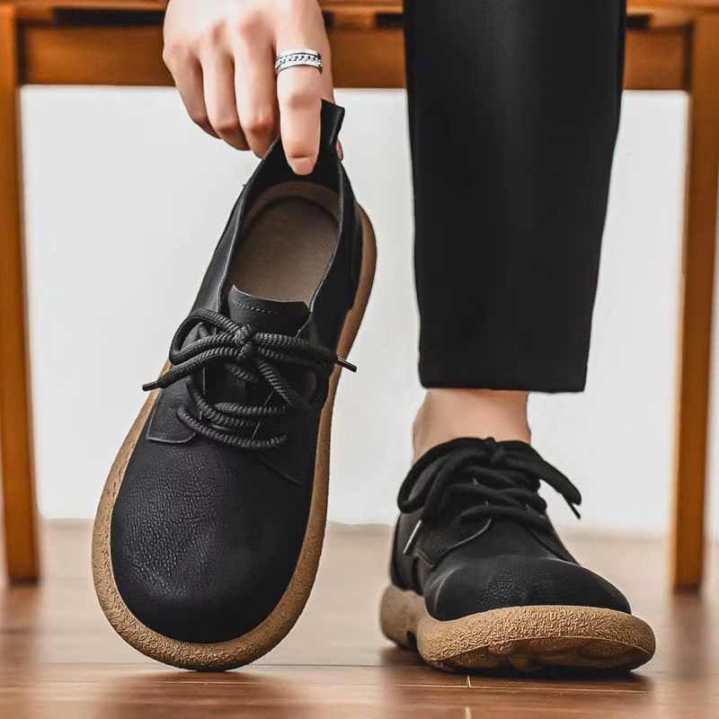 Chaussures pour hommes 2025 automne nouveau rétro à lacets