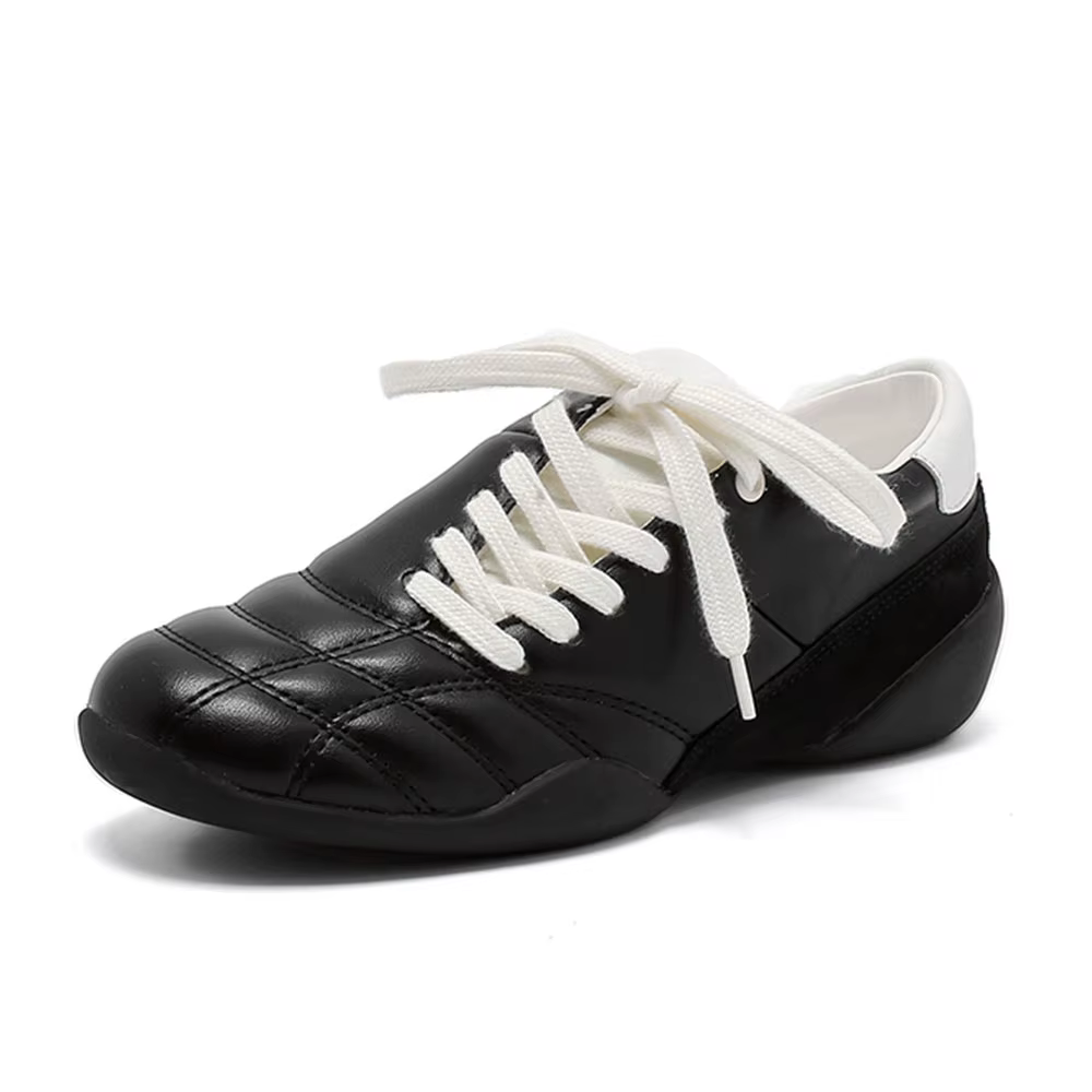 2025 marque femmes noir style football décontracté baskets chaussures plates pour homme lacets chics