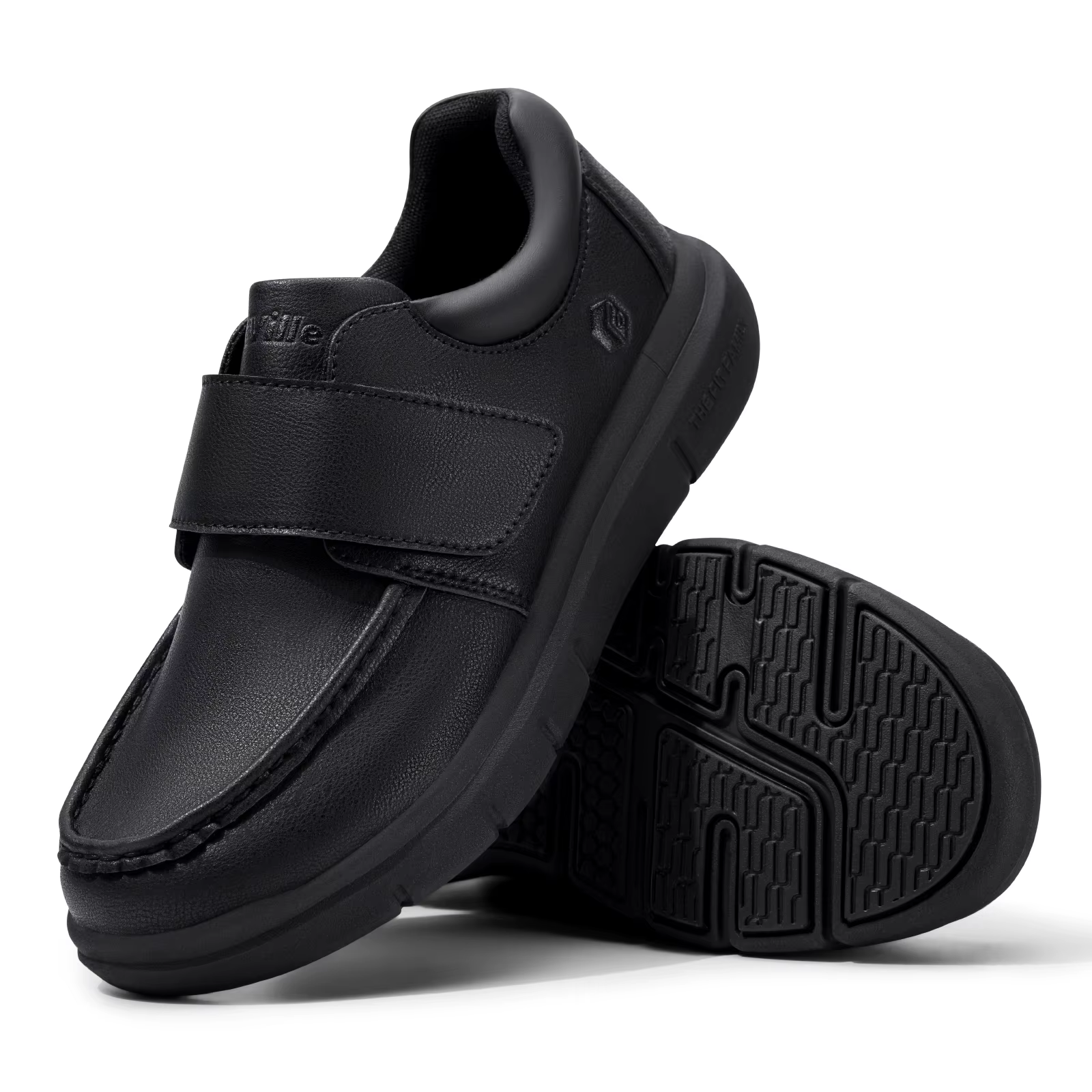 FitVille-Chaussures en cuir à coupe large pour hommes