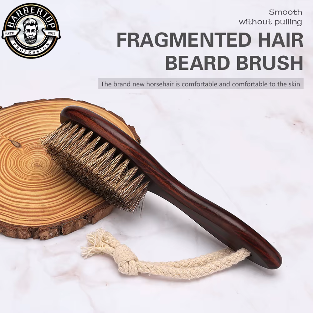 Professionnel barbier rasage barbe brosse cheveux Duster brosses crin Salon visage moustache propre rasage outils de coiffure