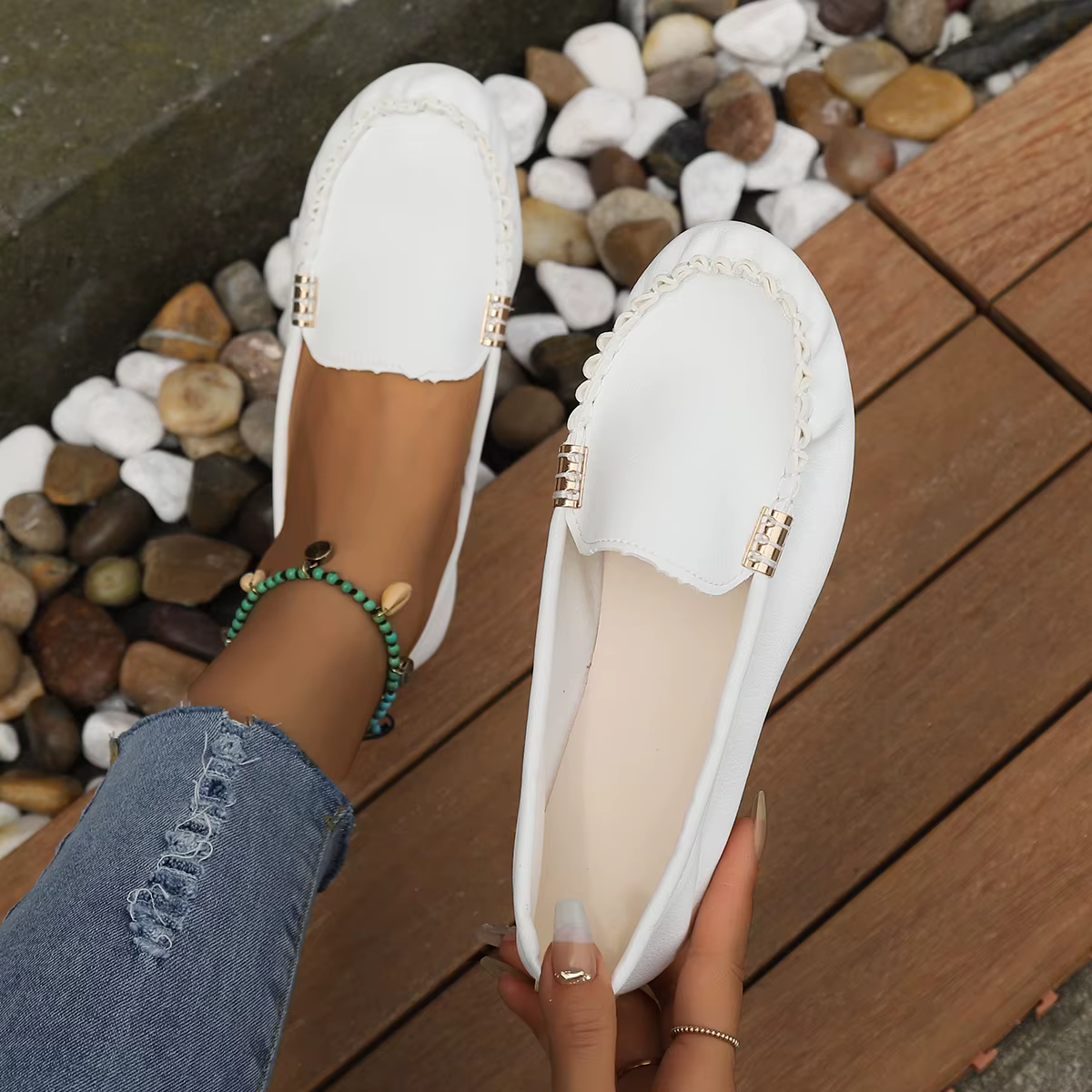 2025 femmes chaussures sans lacet mocassins pour ballerines