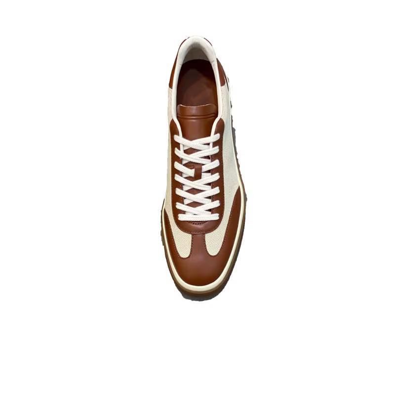 Baskets basses décontractées en cuir respirantes style rétro pour hommes – Chaussures confortables toutes saisons à