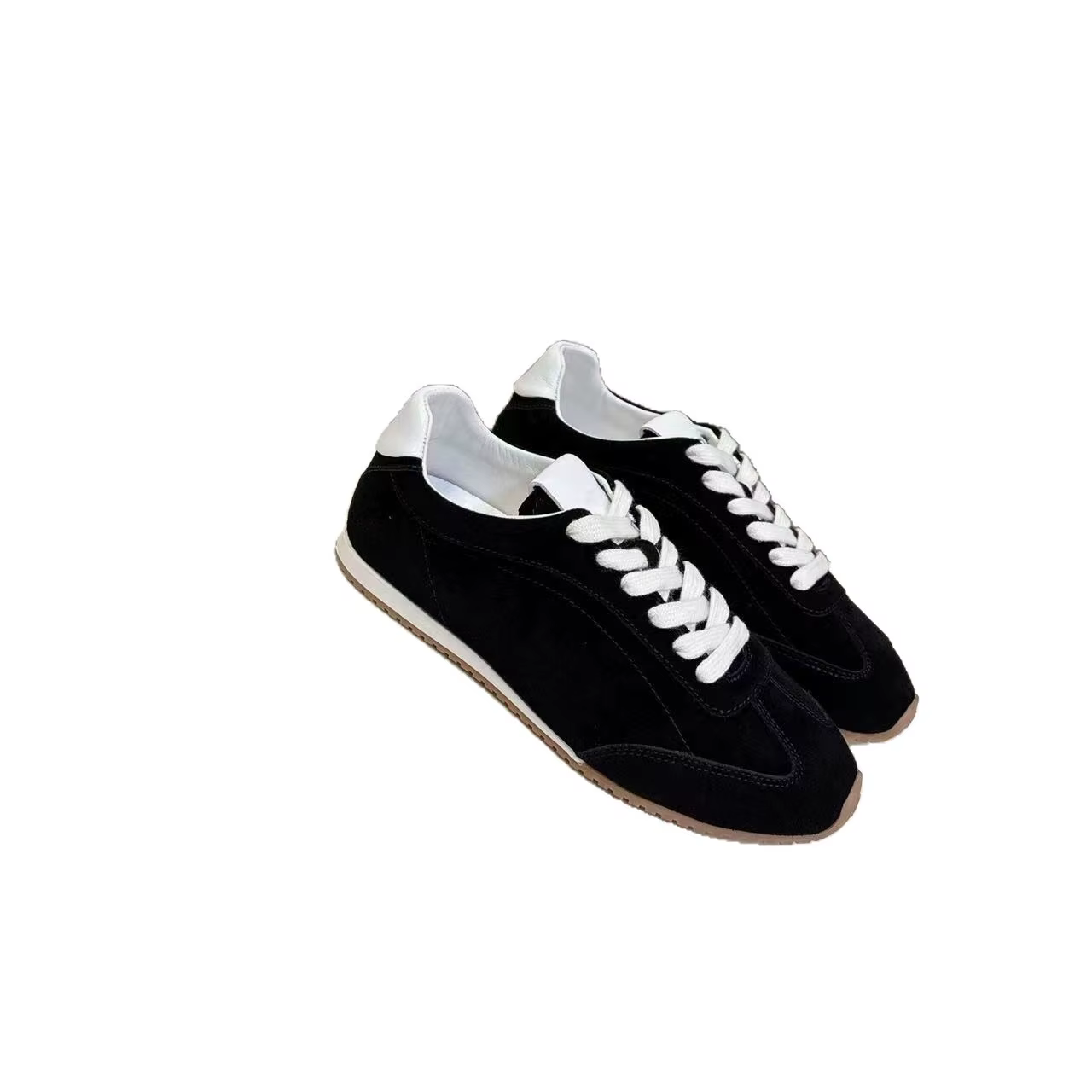 Chaussures Agan rétro de haute qualité à semelle plate en cuir véritable