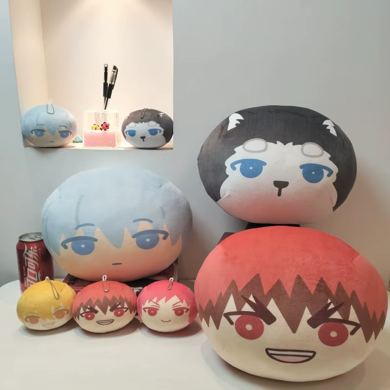 Mascotte de basket-ball Kuroko Omanjuu Niginigi, pendentif et coussin en peluche rond et mignon, Tetsuya Kagami Kise Midorima Aomine Akashi