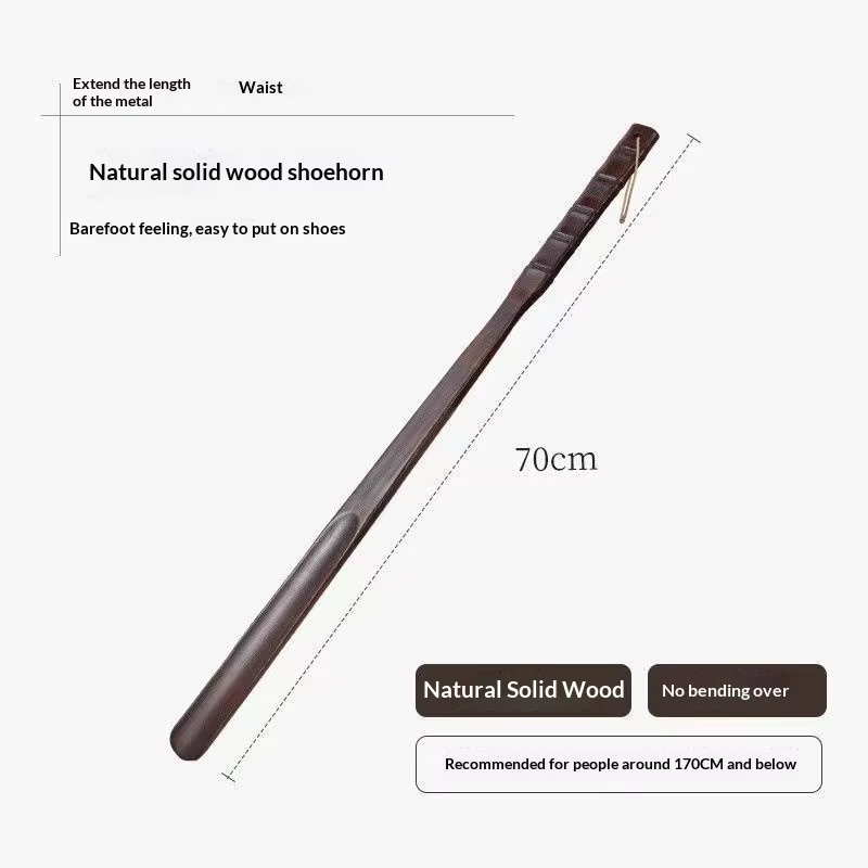Chausse-pied professionnel en bois durable de 55CM/70CM/75CM avec manche long flexible pour seniors – Outil domestique pour enfiler les chaussures