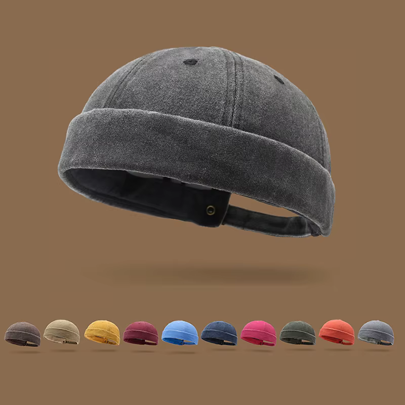Bonnet Hip-Hop Street Style pour Hommes et Femmes, Bonnet sans Bord Ample, Bonnet Docker, Bonnet de Pêcheur, Bonnet Melon Printemps