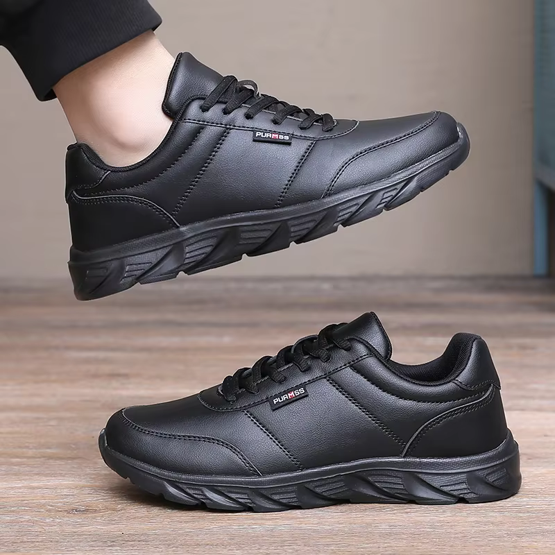 Nouveaux hommes baskets mode cuir PU chaussures décontractées