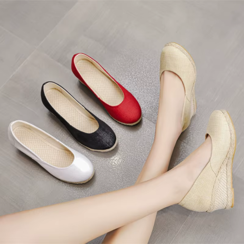 Espadrilles à semelles compensées pour femmes