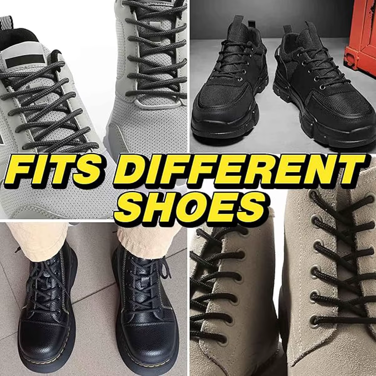 Lacets ronds noirs unis pour baskets