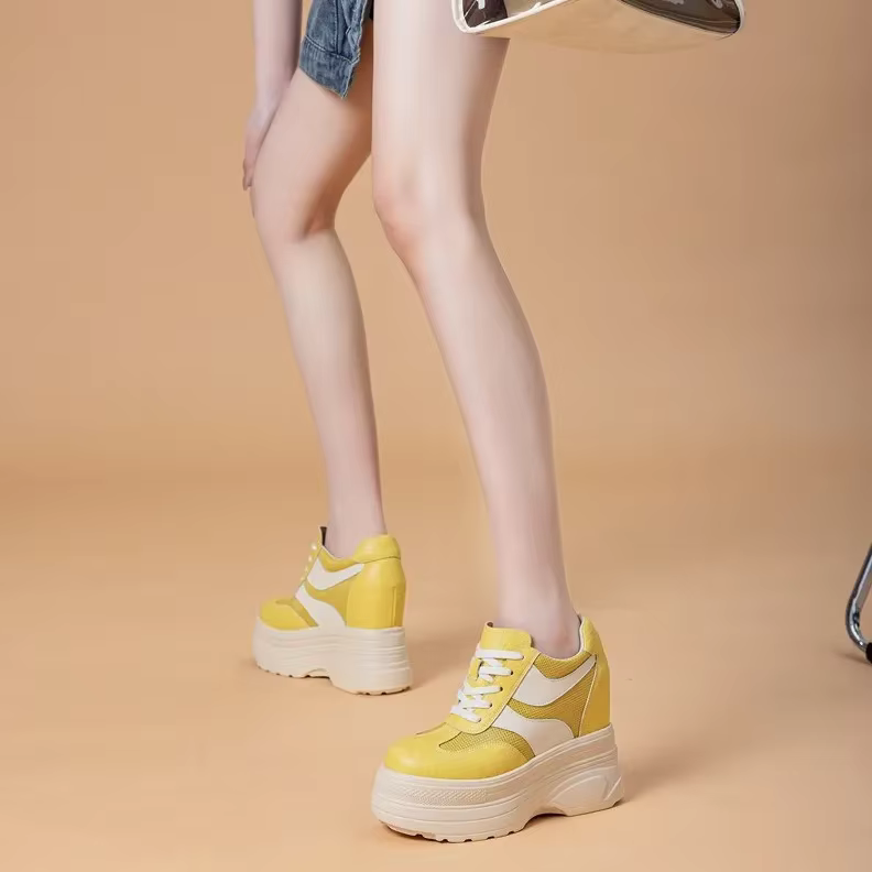 Baskets montantes en cuir blanc pour femme