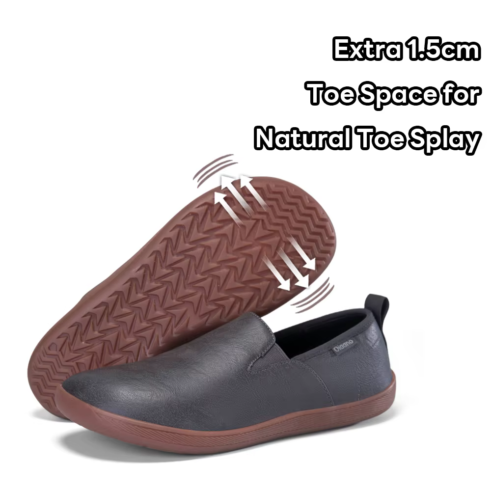 Oiaano bout large hommes chaussures minimalistes baskets confortables en cuir