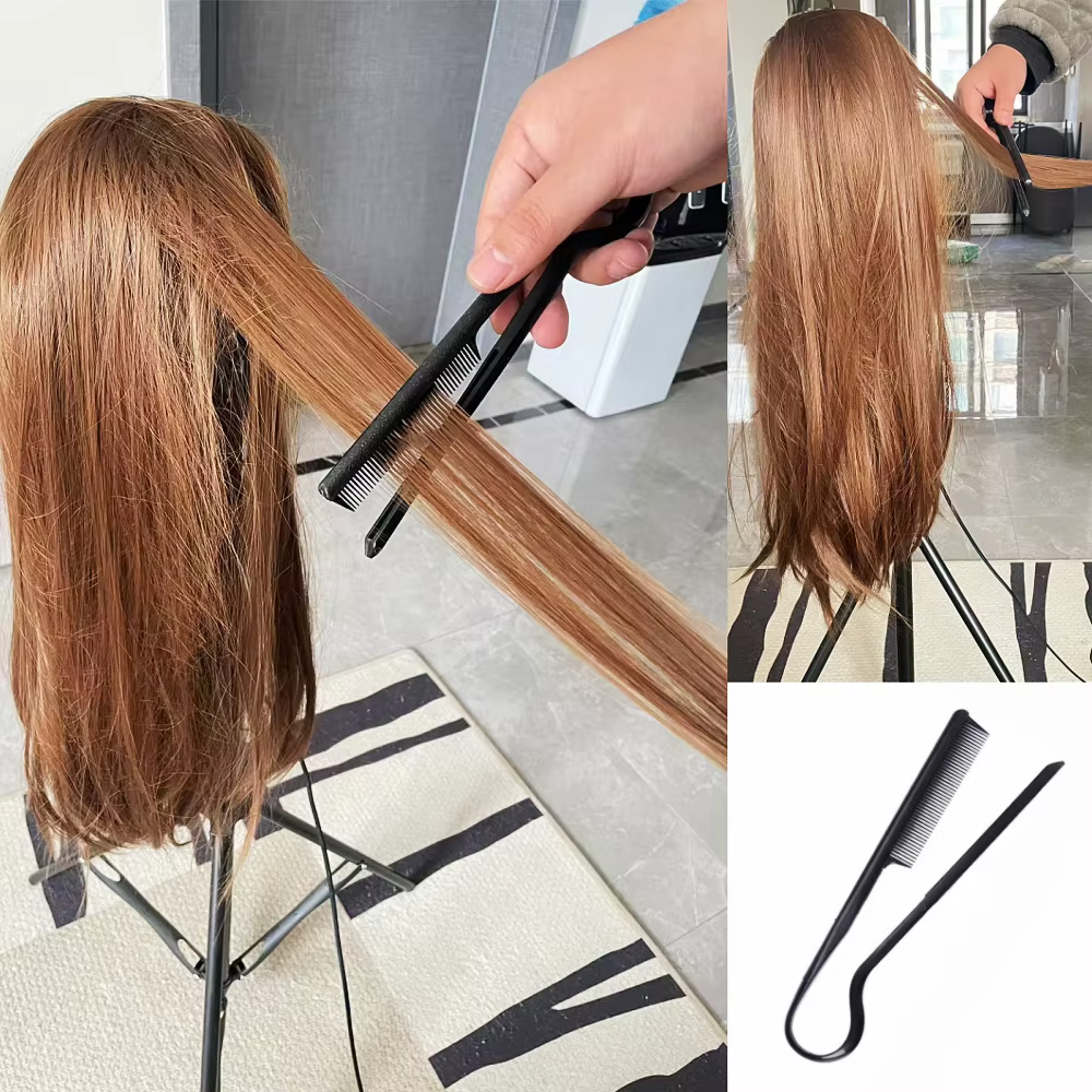 Peigne en V pour coiffure - Outil de finition et de lissage des cheveux - Clip spécial pour perruques