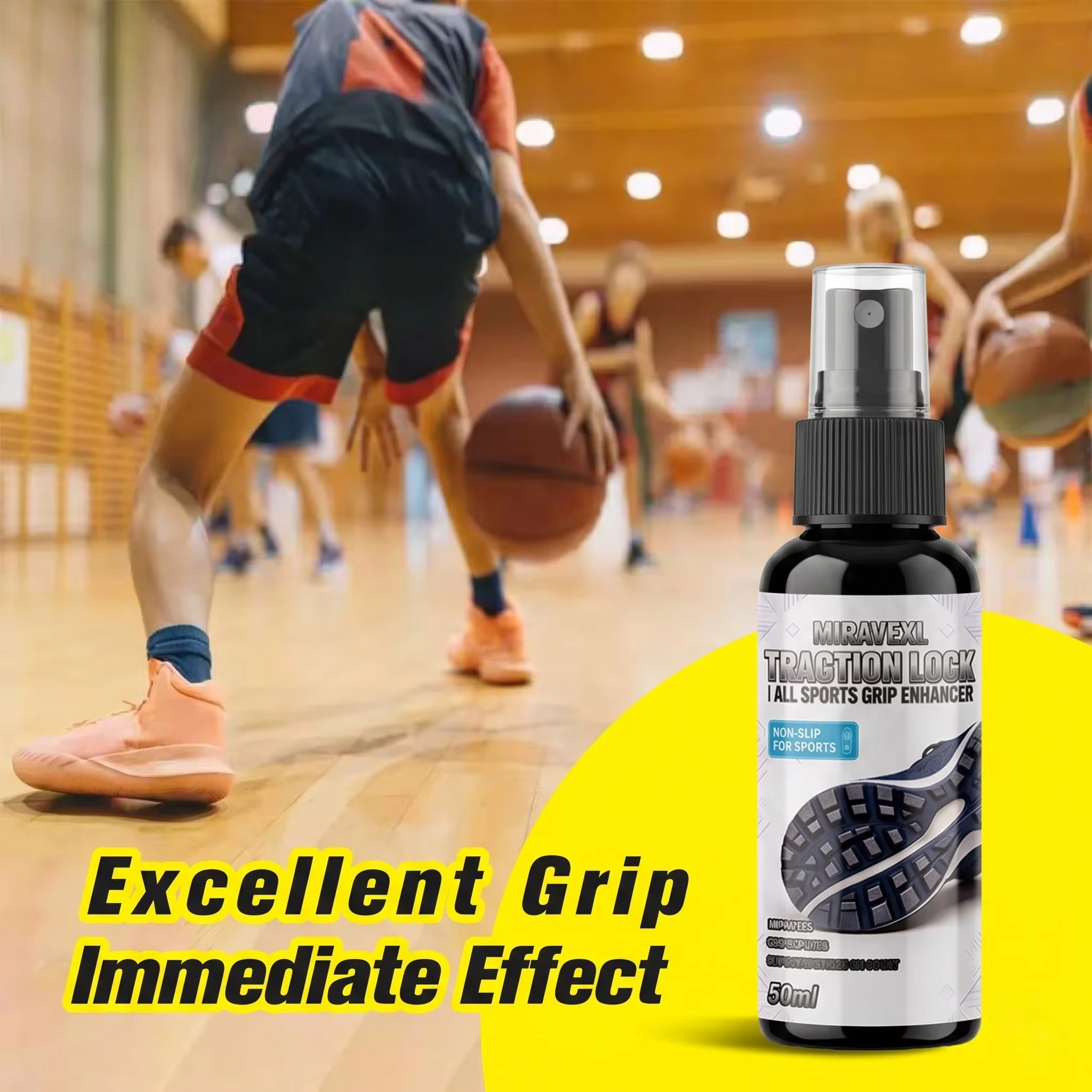 Spray Adhérent pour Chaussures 50ml – Améliorateur de Traction Antidérapant – Liquide pour Semelles Antidérapantes –