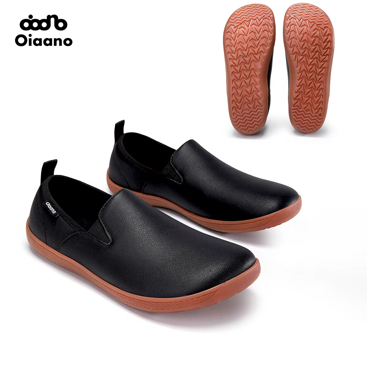 Oiaano bout large hommes chaussures minimalistes baskets confortables en cuir