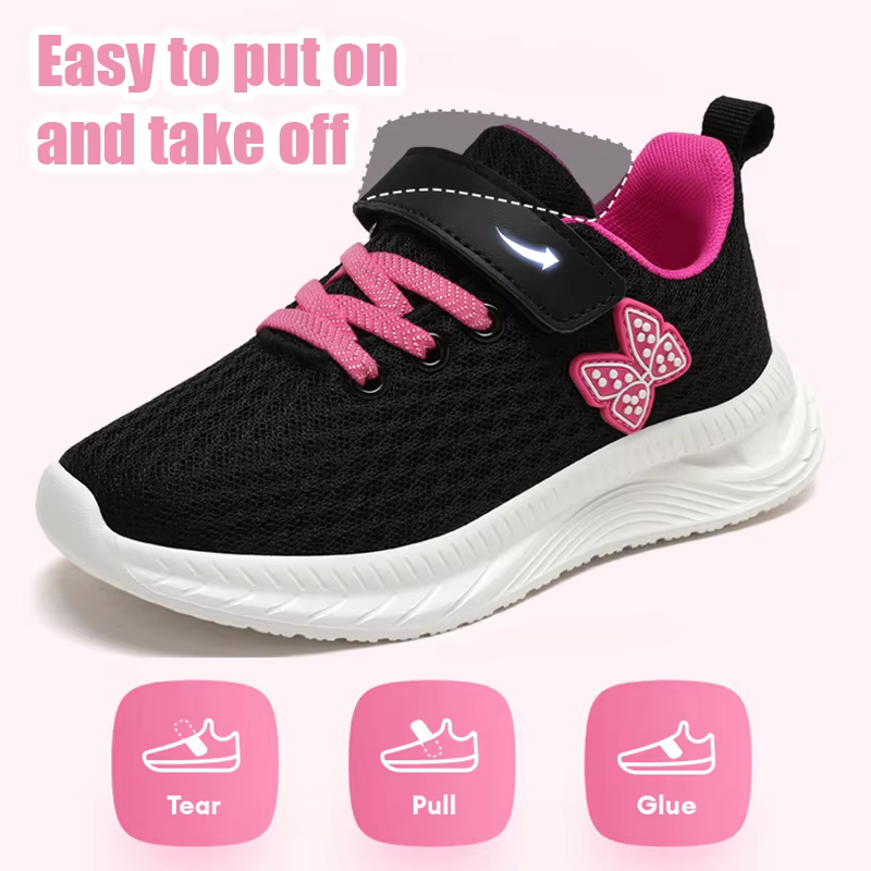 Chaussures de course de sport pour filles avec Velcro