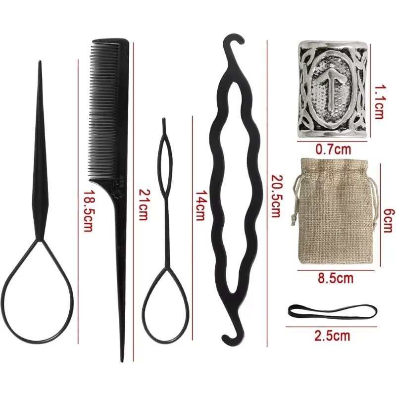 Nouveau kit de perles pour la barbe et accessoires capillaires nordiques, style viking, pour la création de bijoux DIY, pendentifs et outils capillaires.