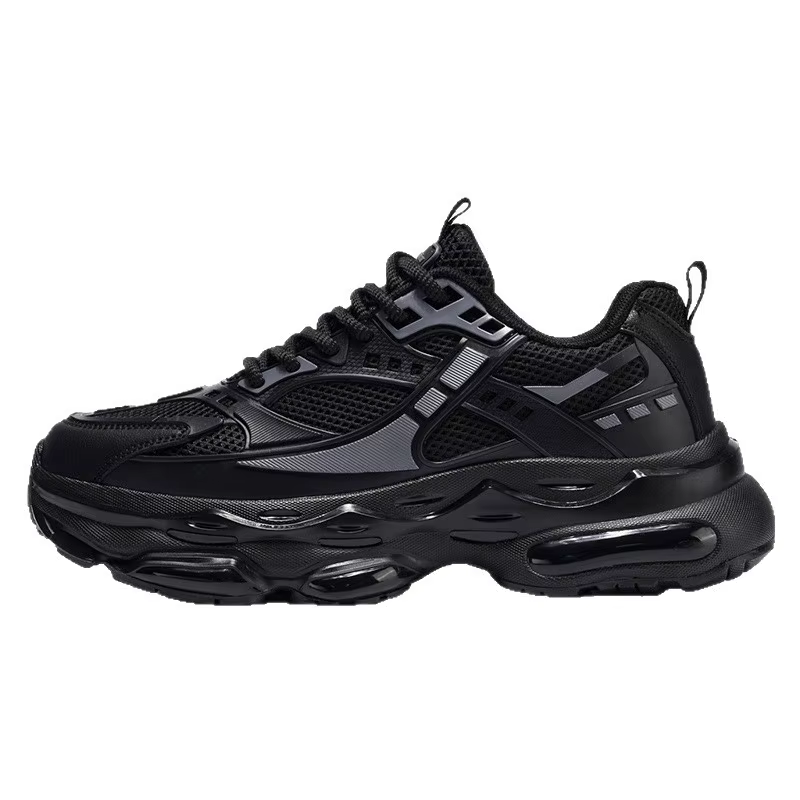Chaussures de sport décontractées pour hommes en noir pur luxueuses
