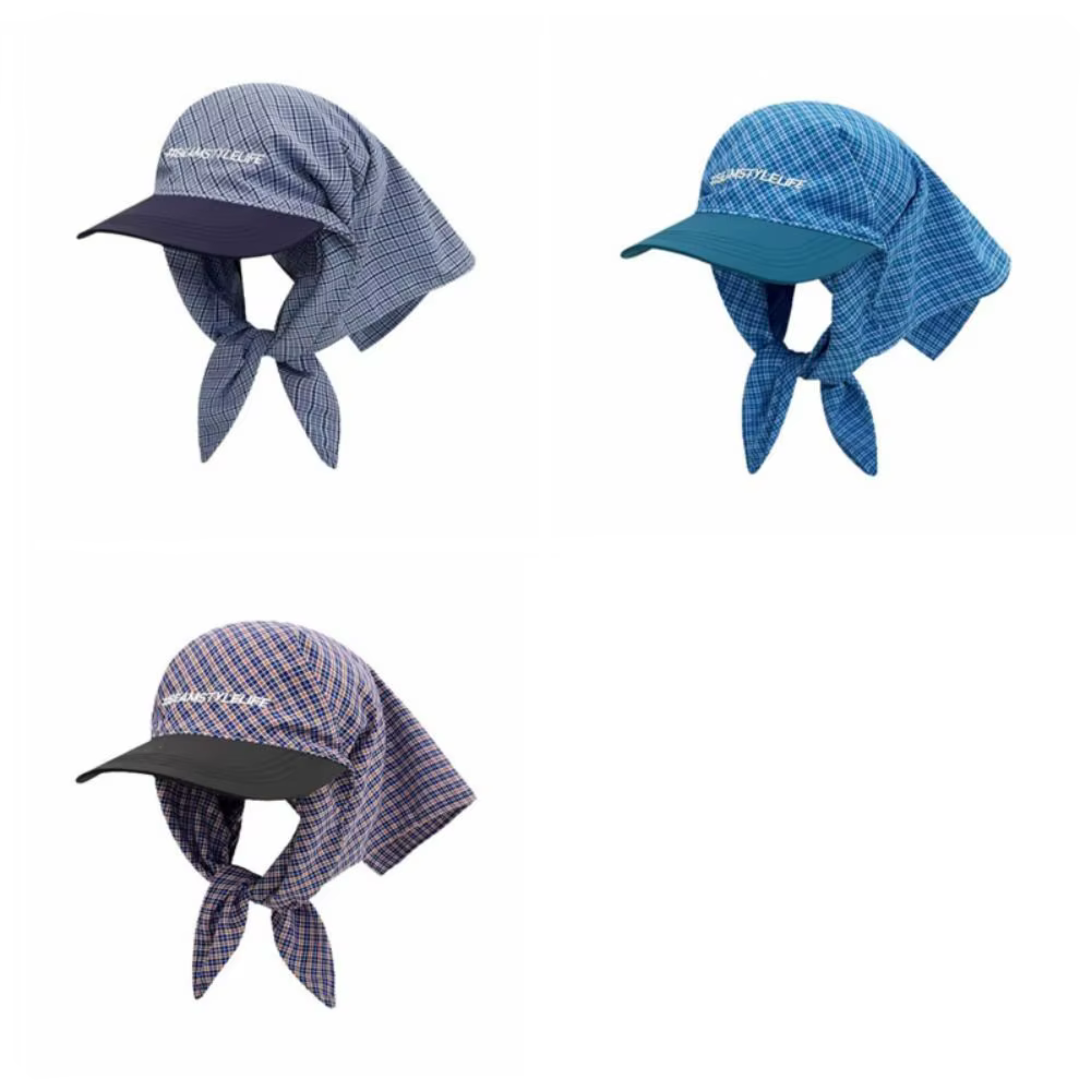 Casquette de baseball style coréen tendance avec foulard intégré