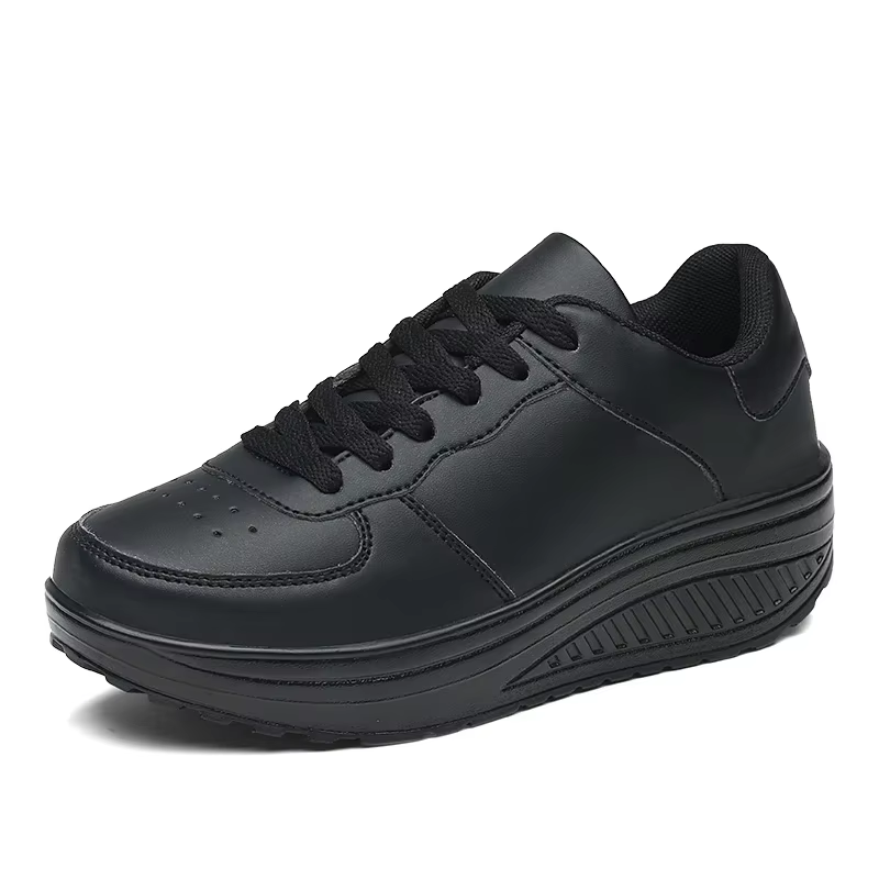 Chaussures de marche en PU noir et blanc pour femmes