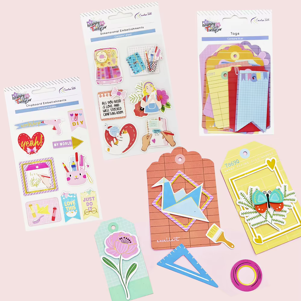 Kit de fournitures de scrapbooking Creative Path Value Pack, ensemble de matériaux d'artisanat, accessoires de journalisation, décoration de cartes, boîte surprise