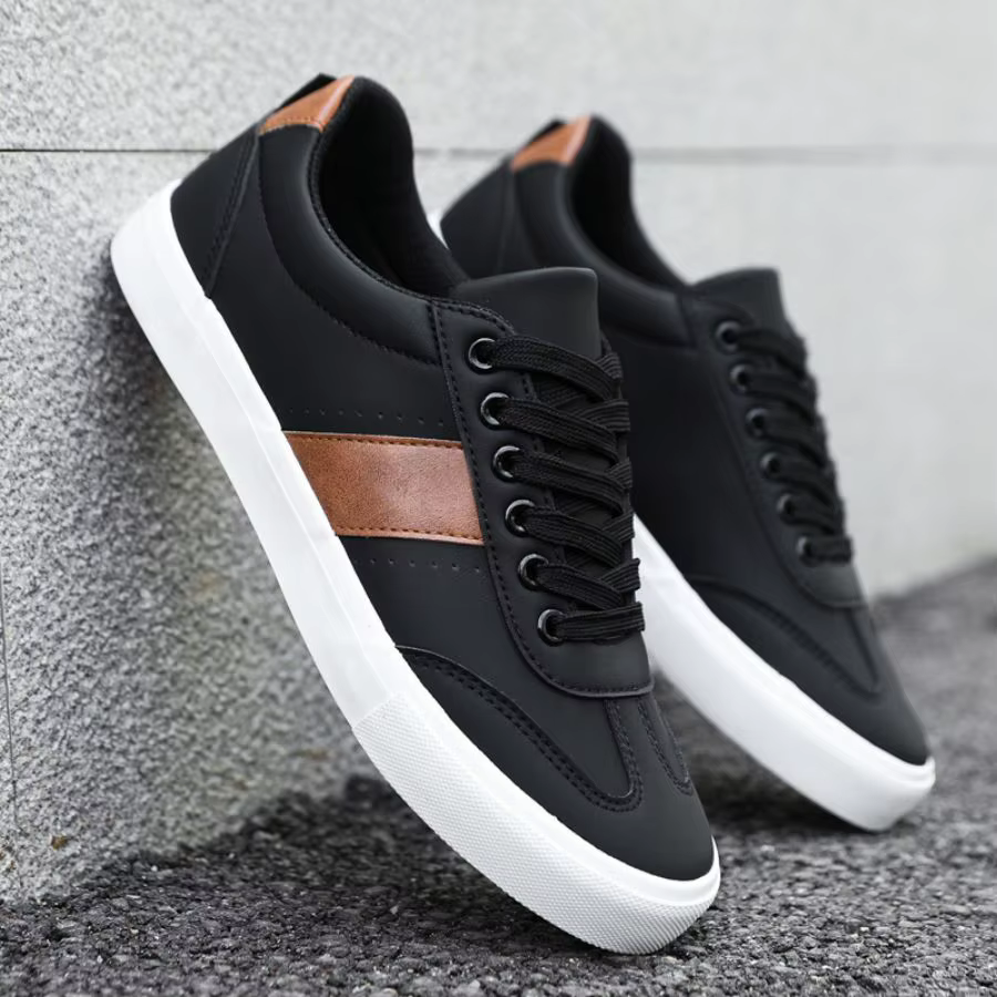 Chaussures de sport décontractées à la mode pour hommes - Design à lacets à bout rond