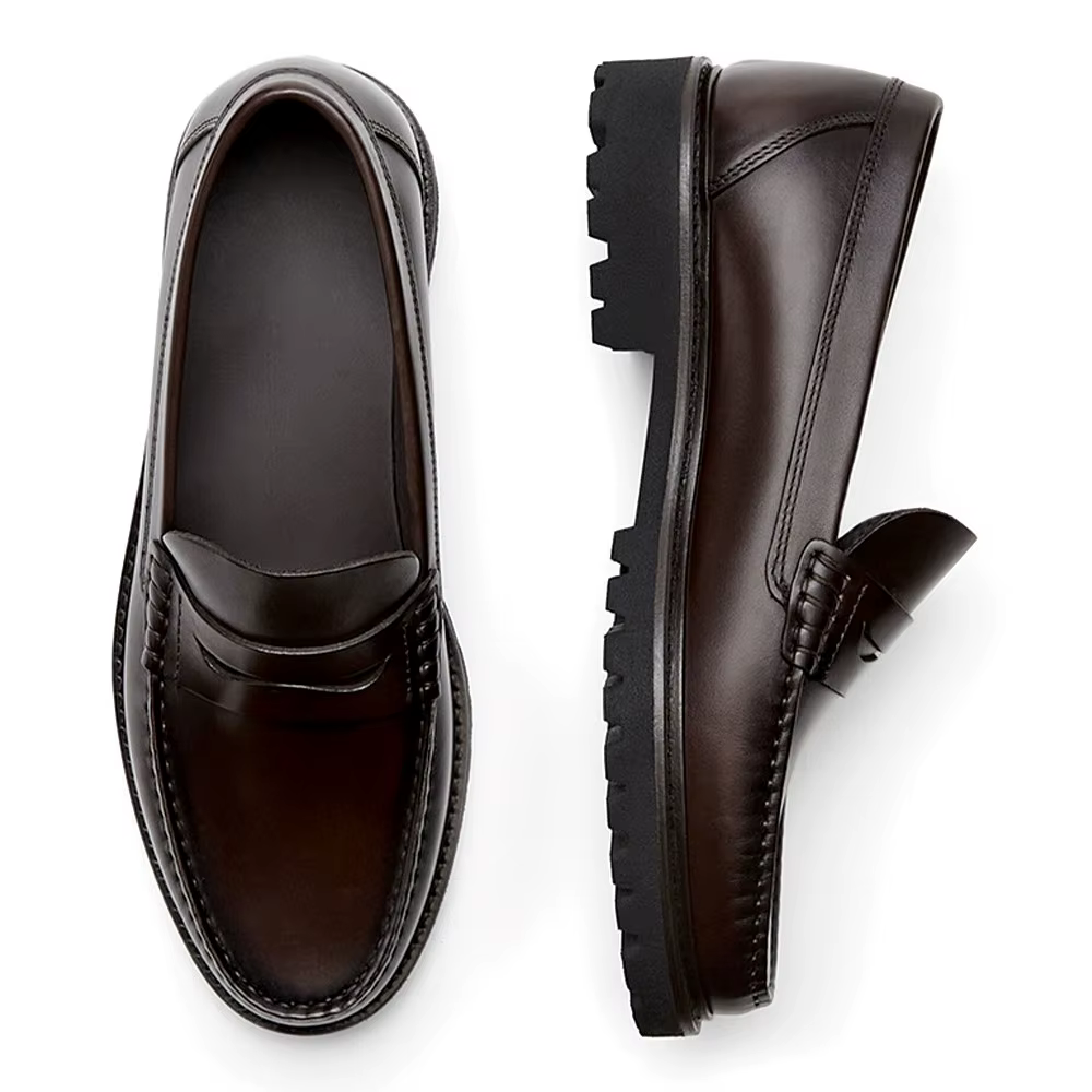 Mocassins en cuir pleine fleur pour hommes