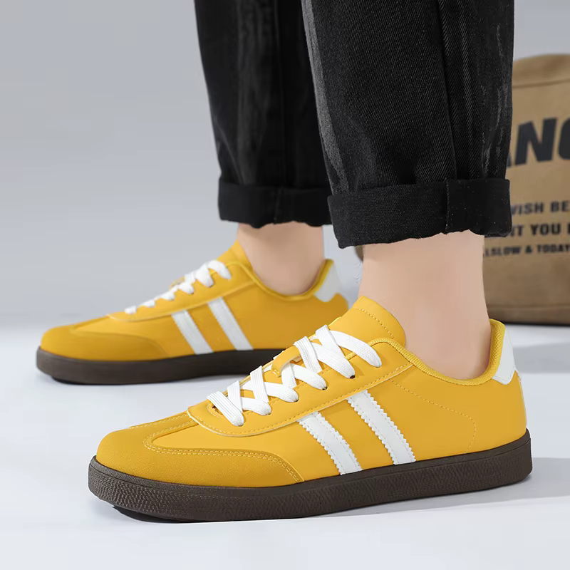 Baskets jaunes style streetwear pour hommes