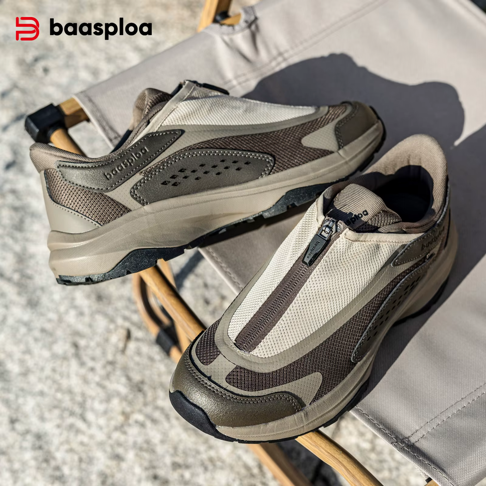 Baasploa hommes chaussures de randonnée maille respirant extérieur baskets tout nouveau confort Trail