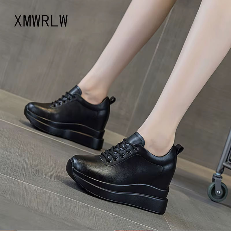 XMWRLW femmes automne hiver chaussures en cuir véritable talon caché