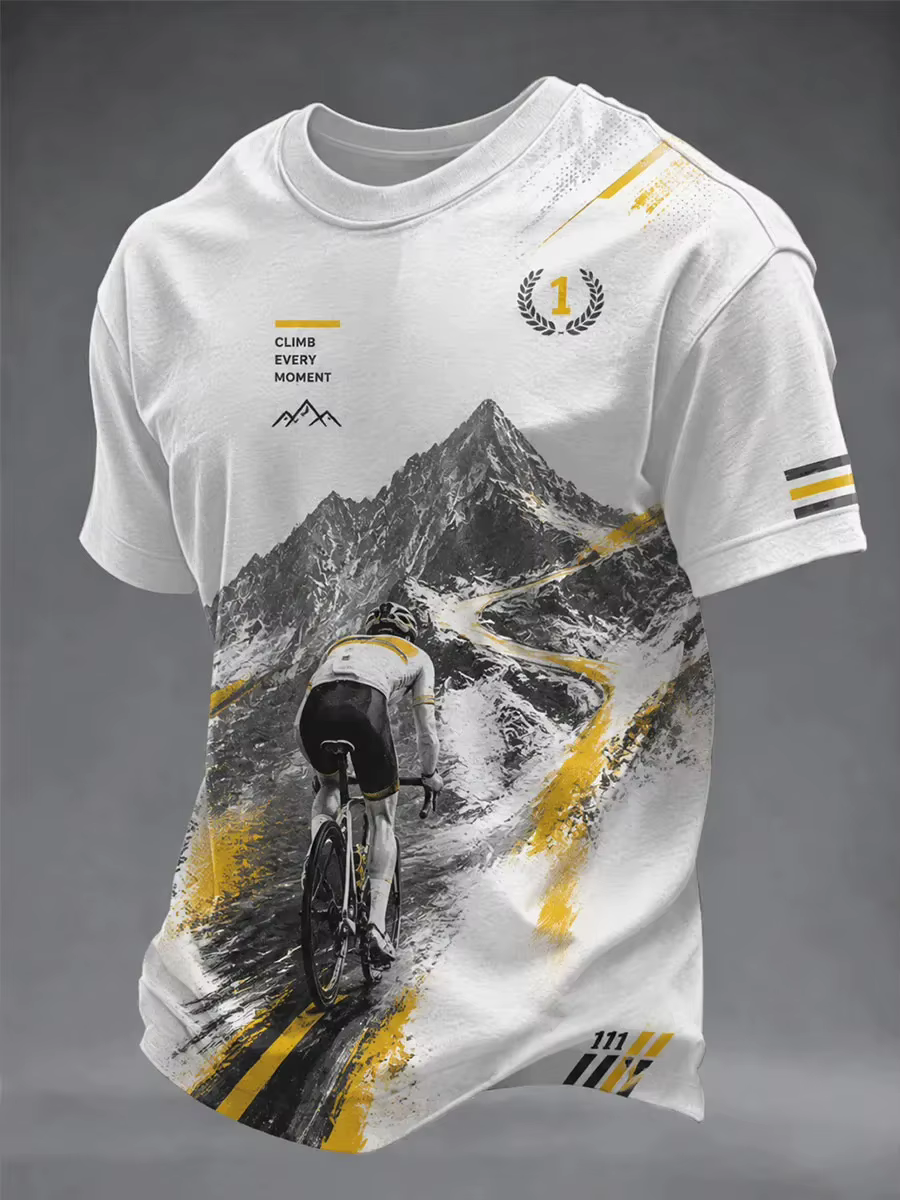 T-shirt de cyclisme style français pour hommes et femmes, imprimé 3D, décontracté, sportif, séchage rapide, respirant, manches courtes, pour l'extérieur, été