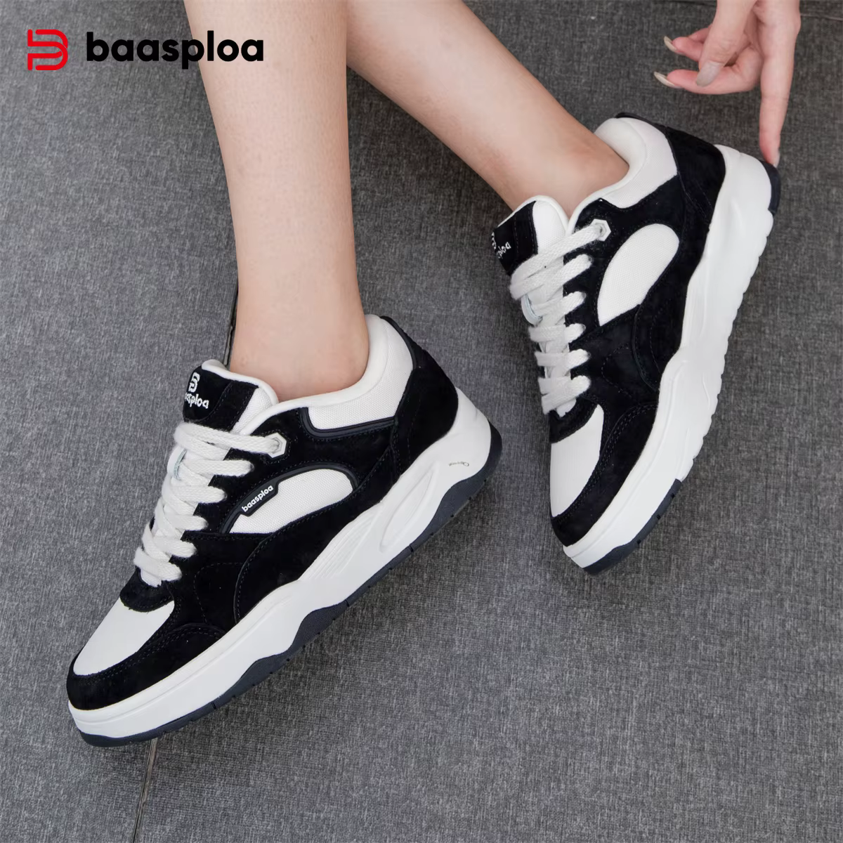 Baasploa femmes chaussures de marche nouveau confort en cuir espadrilles décontractées femme nouvelle mode