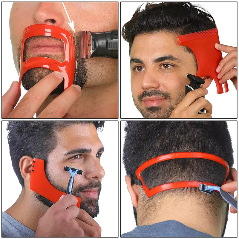 Kit de toilettage pour coupe de cheveux et barbe, outil de mise en forme de la ligne des cheveux, modèle de décolleté en provenance, fournitures professionnelles de barbier pour la coupe de cheveux