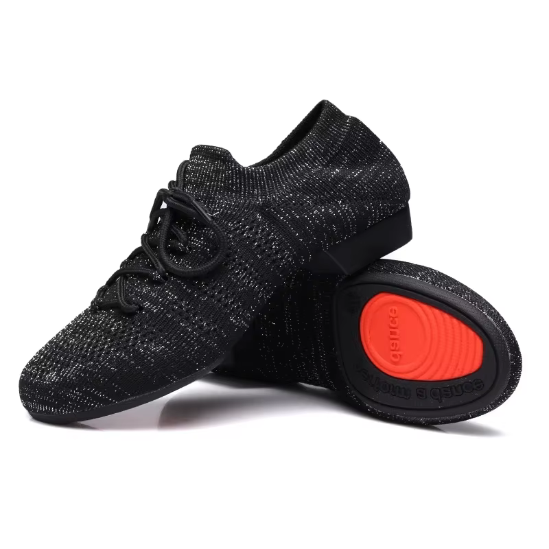 Chaussures à talons bas en maille souple pour femmes et filles